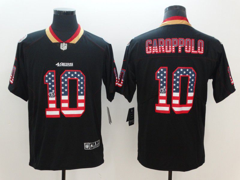 Men San Francisco 49ers #10 Garoppolo Nike USA Flag Fashion Black Color Rush Limited NFL Jerseys->san francisco 49ers->NFL Jersey